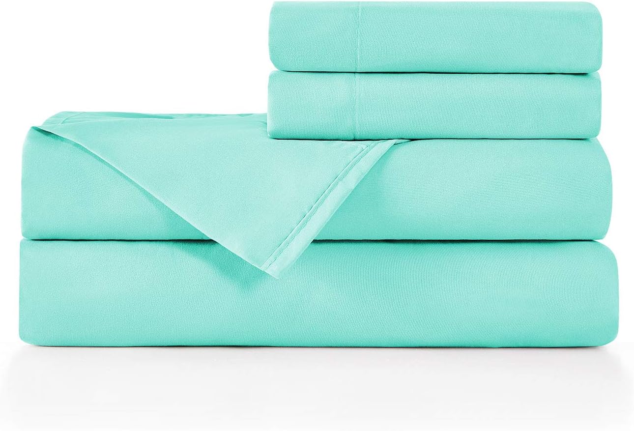 BASIC CHOICE Brushed Microfiber Bed Sheet Set California King 4 Pieces