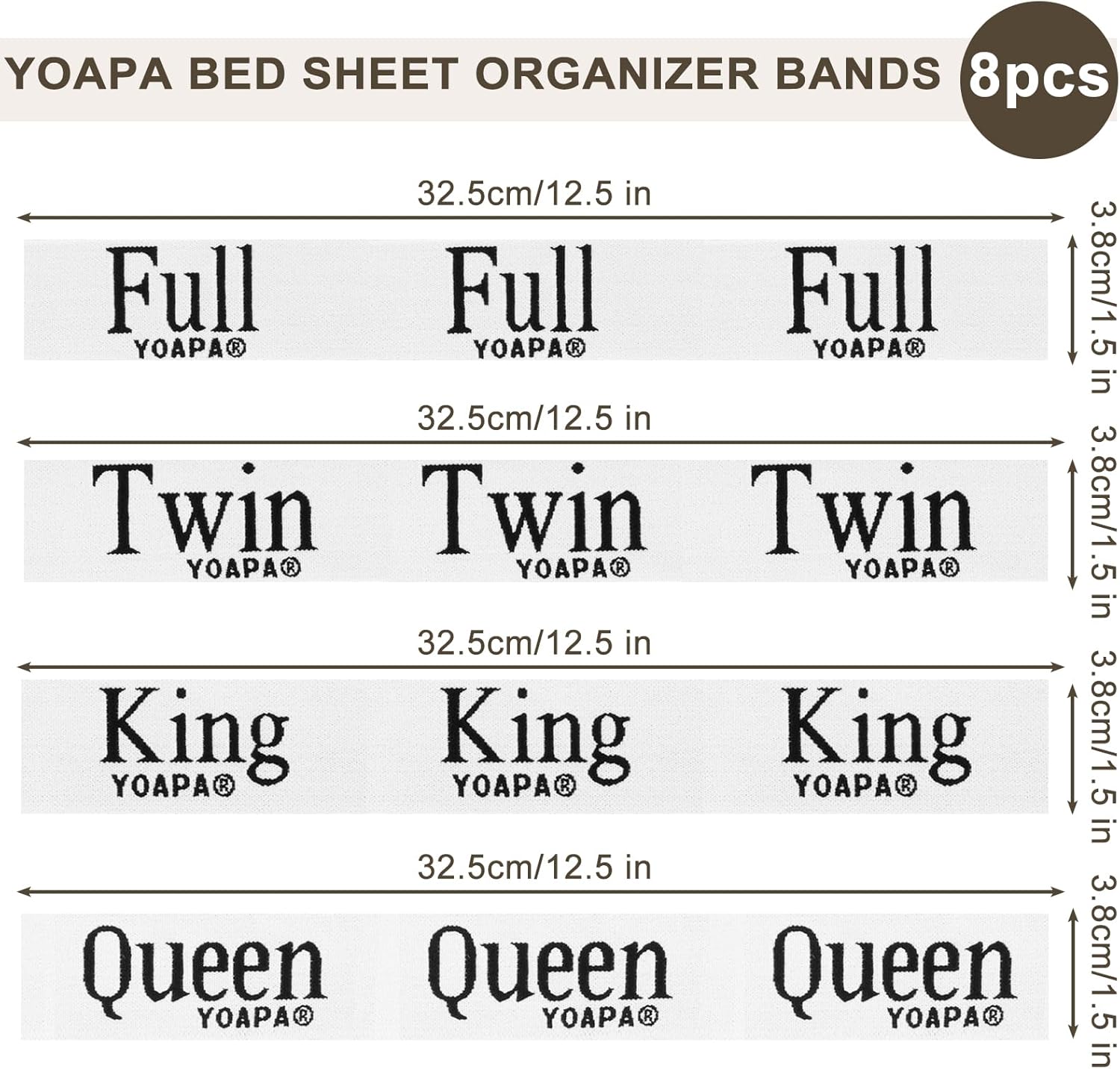 YOAPA 8Pcs Elastic Sheet Straps for Closet Bedding Organizer