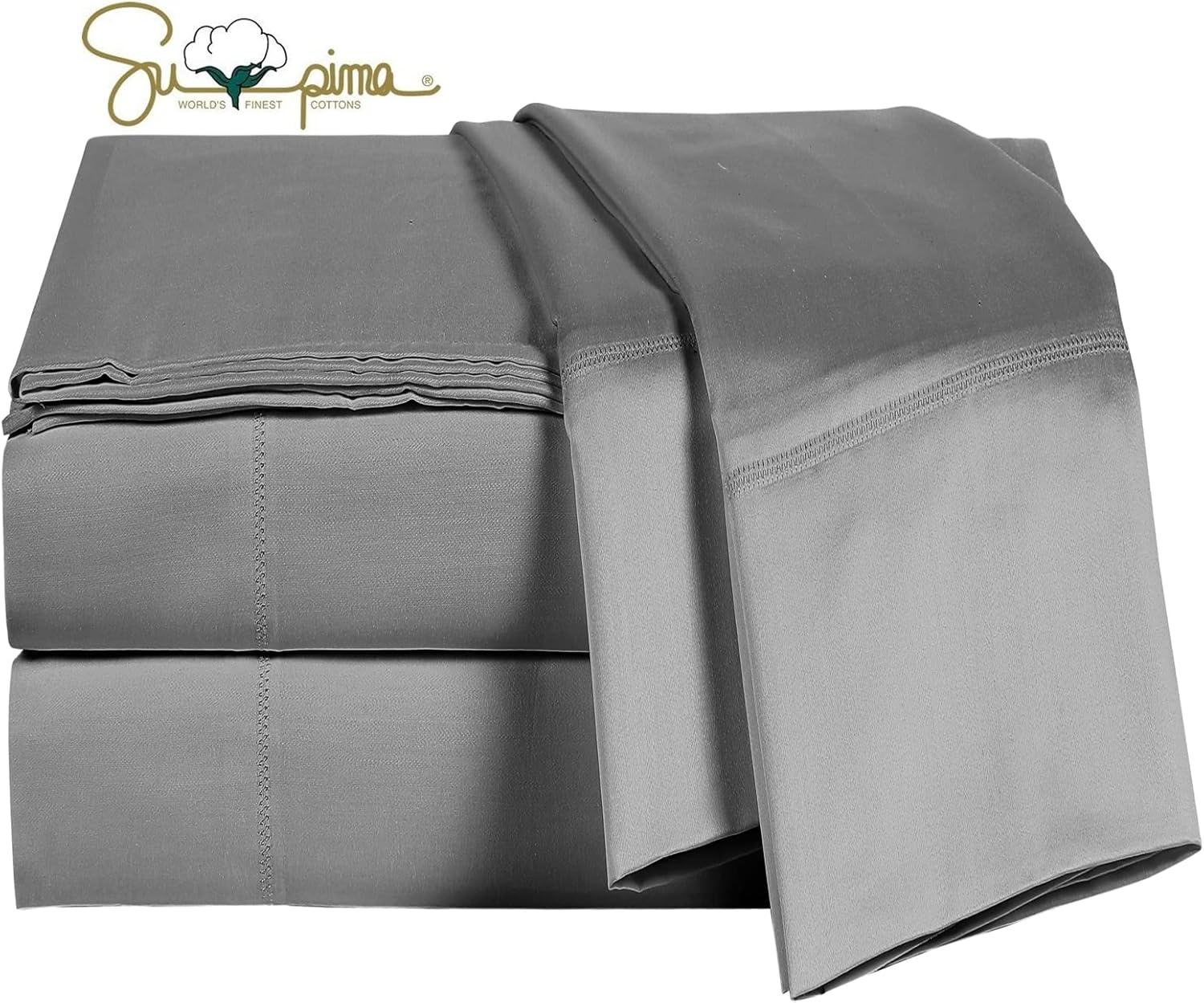 ELINEN 100 Supima Cotton Queen Sheet Set 4 pcs - Grey