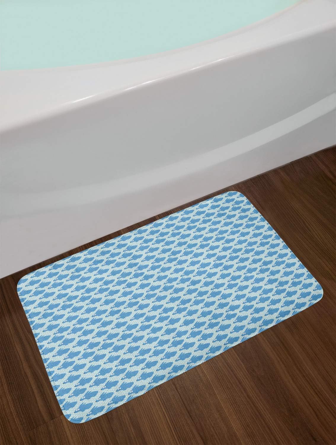 Ambesonne Bunny Bath Mat 302 x 20 Blue Pale Blue Cream