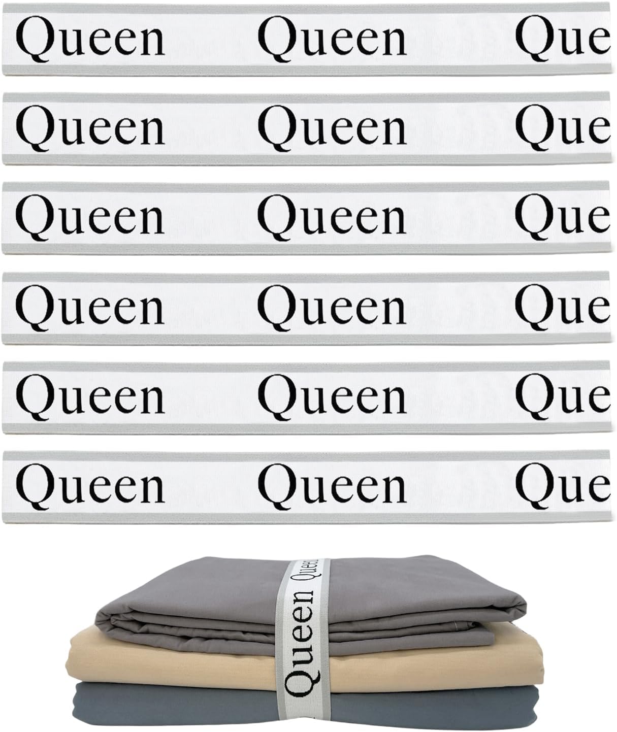 6Pcs Sheet Organizer Bands for Queen Sheets