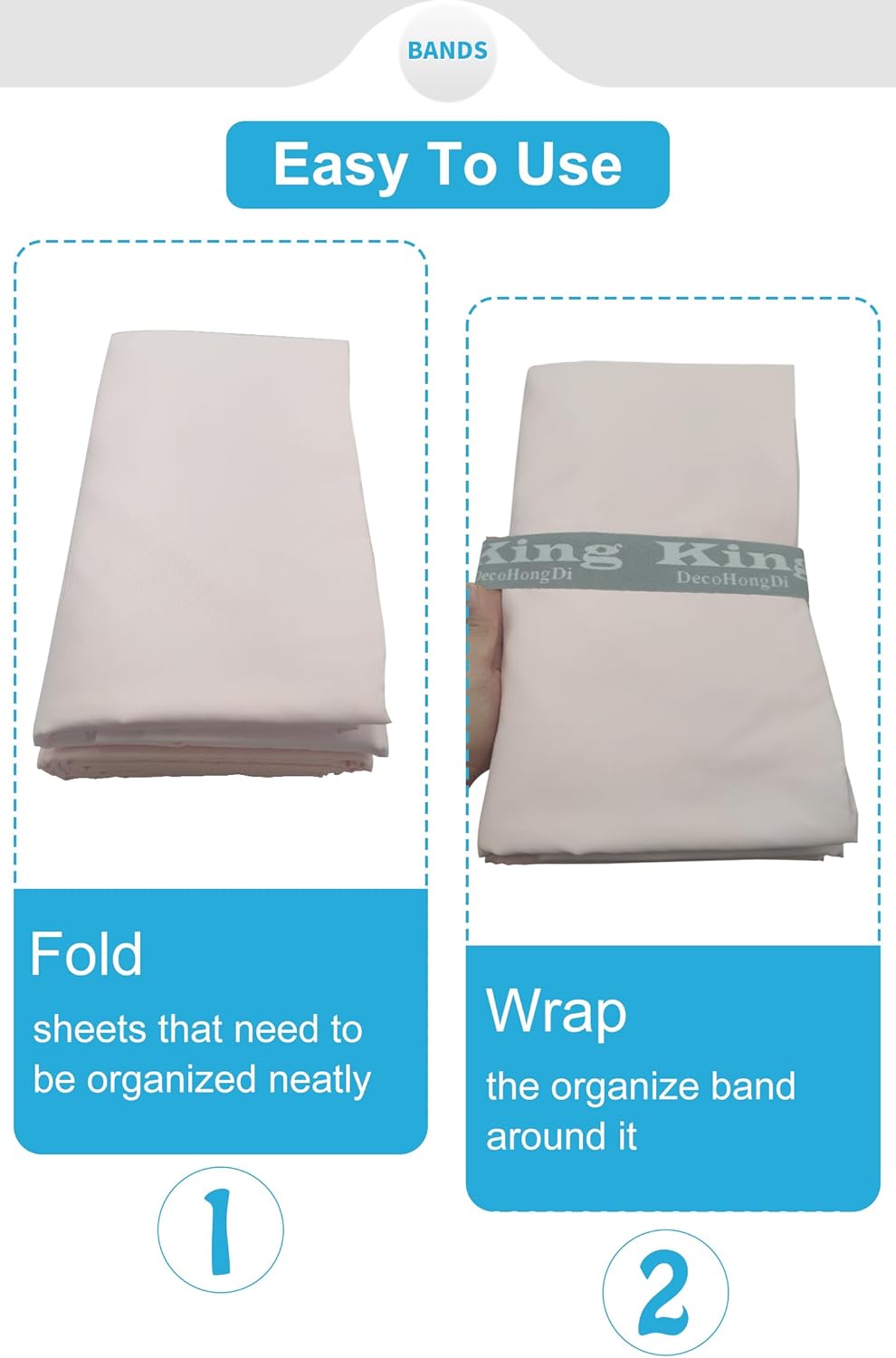 6 Pcs Sheet Label Bands for Sheets and Bedding