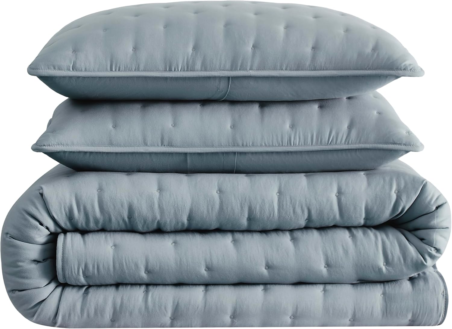 WDCOZY Blue Cloud Quilt Queen Set with Pillow Shams