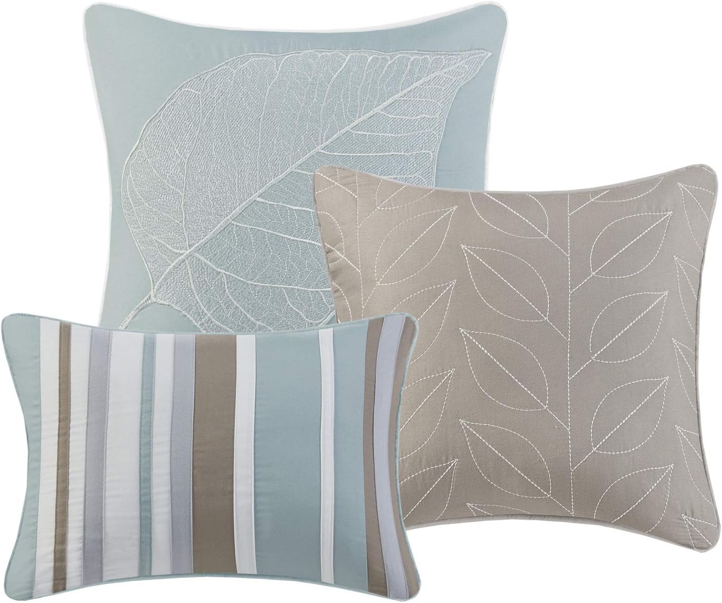 Madison Park Caelie Quilt Leaf Blue 6 Piece Set