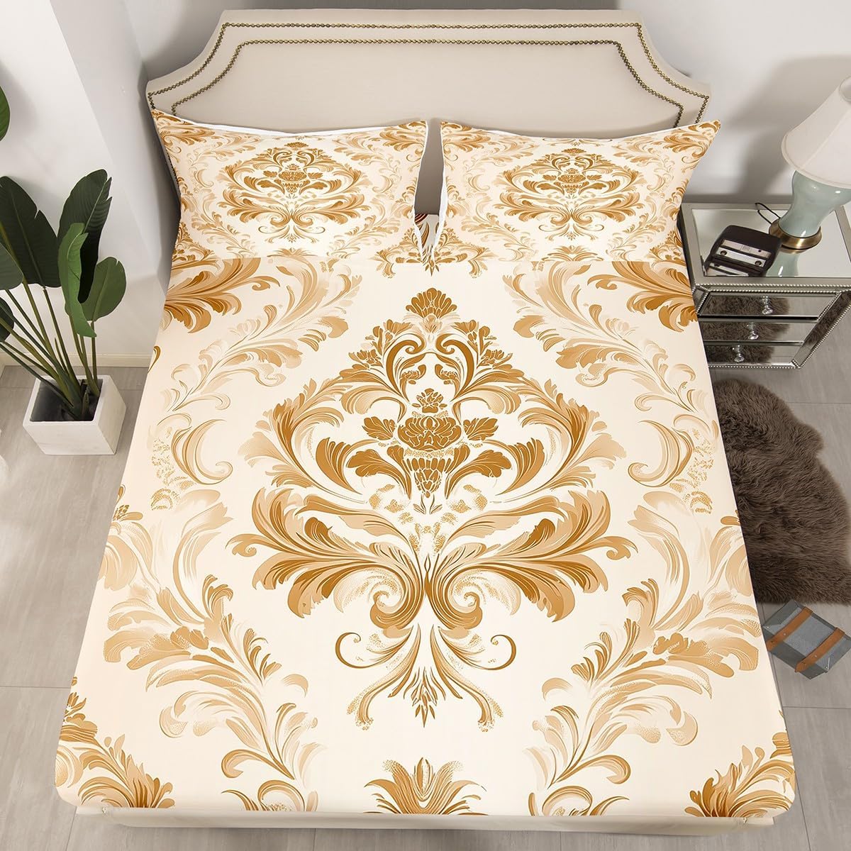Erosebridal Damask Bedding Set with Paisley Pattern