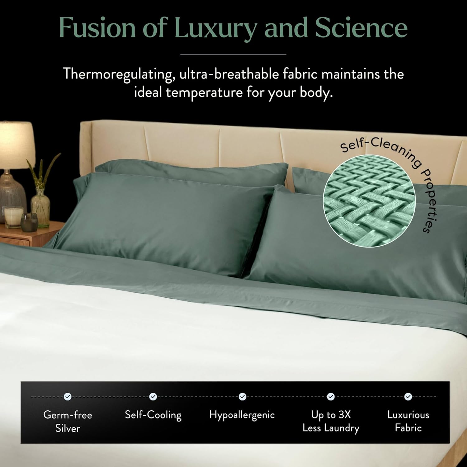 Miracle Made Cotton Sheet Set - Sage Green Queen 4 Piece