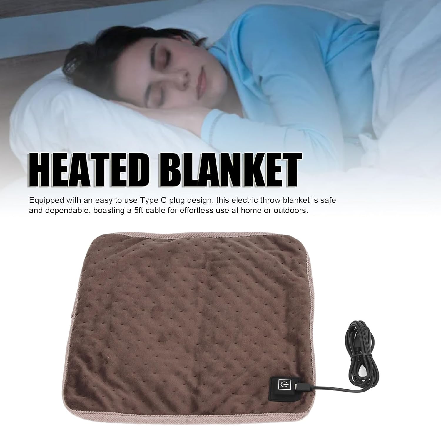 TOPINCN Heated Blanket with 3 Temperature Settings