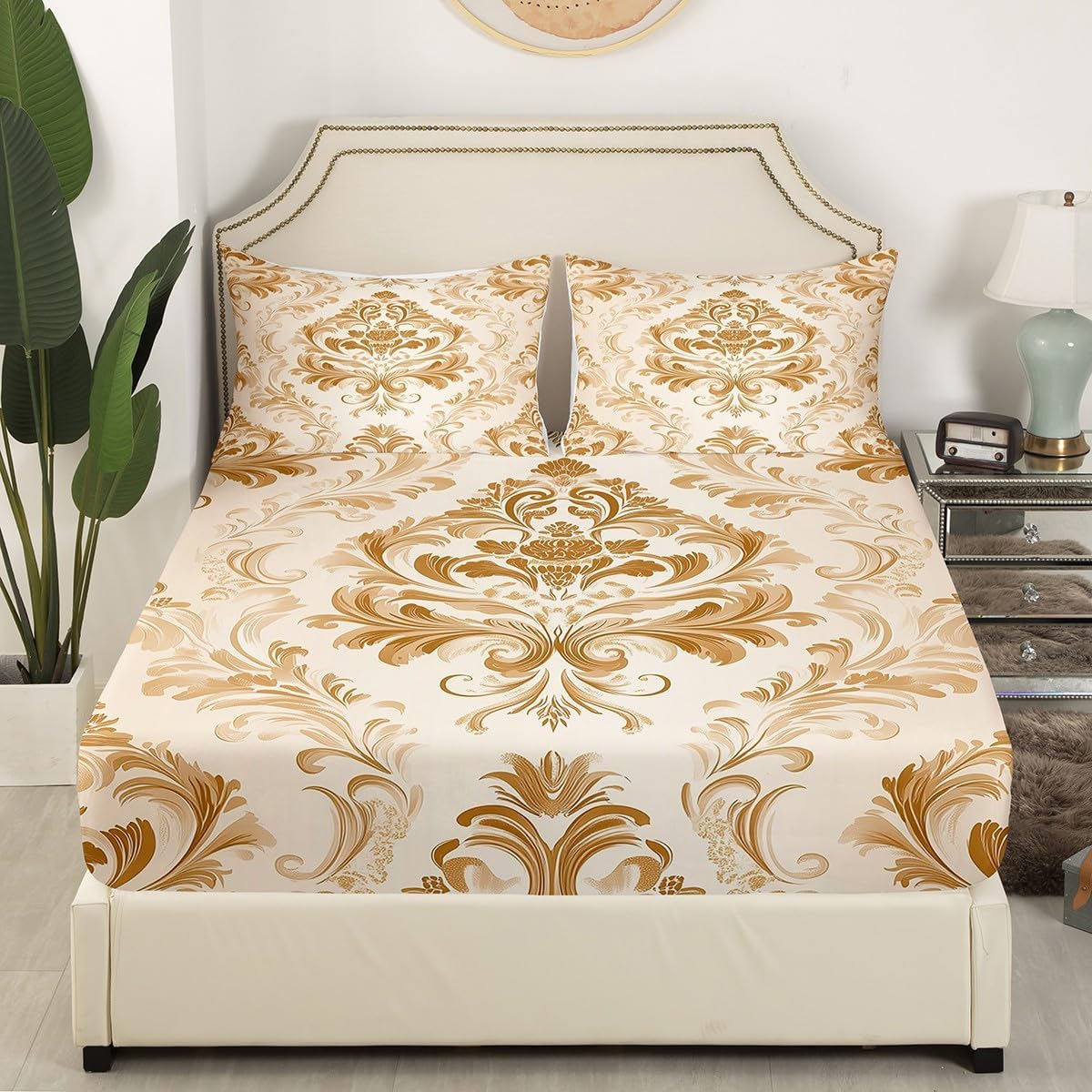 Erosebridal Damask Bedding Set with Paisley Pattern