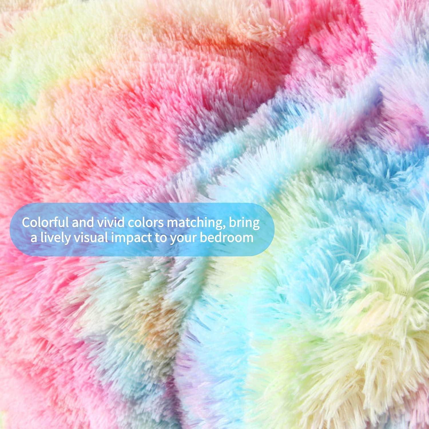 RYNGHIPY 3Pcs Rainbow Girls Duvet Cover Set Twin Size 1