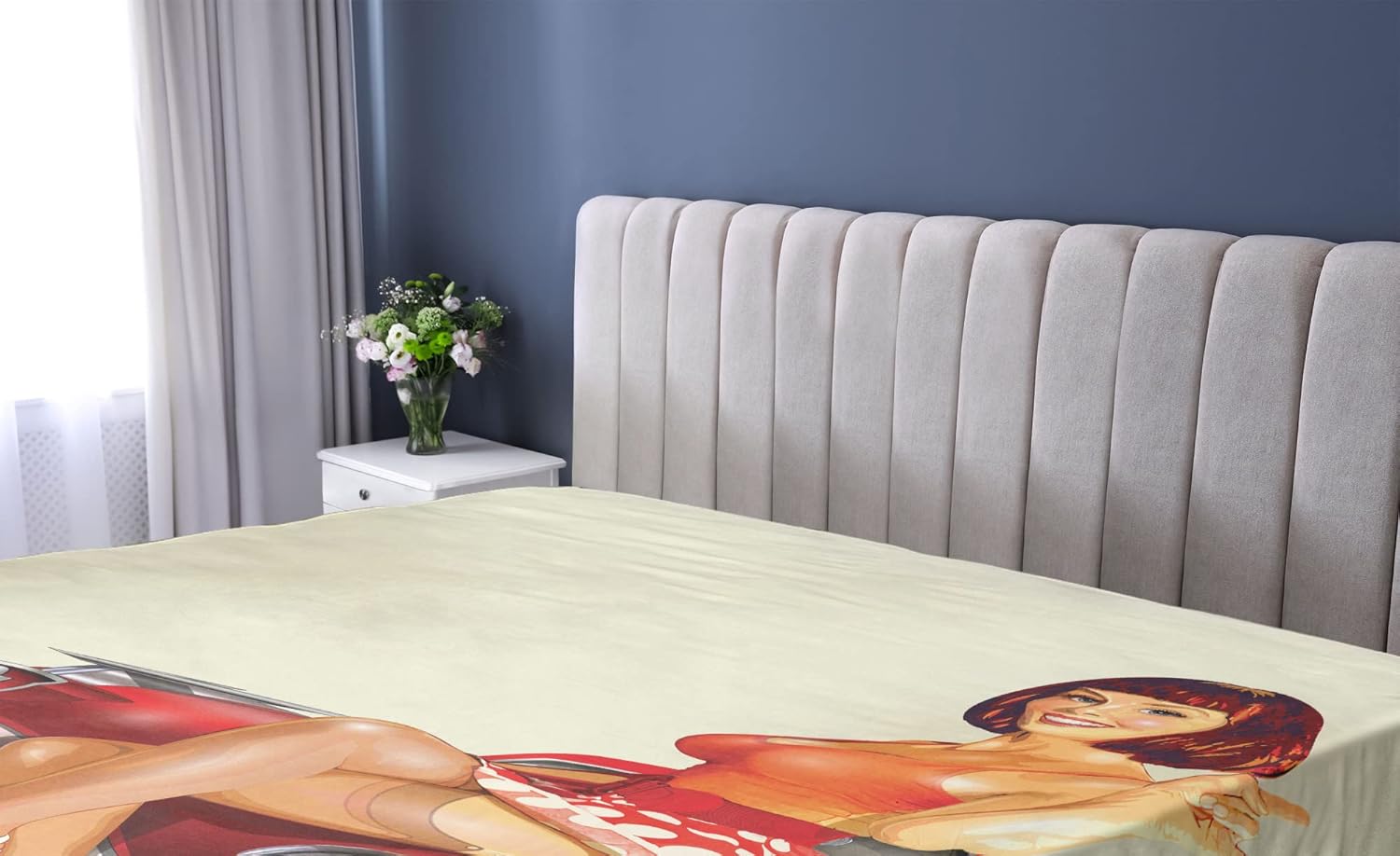 Ambesonne Pin Up Girl Fitted Sheet - Multicolor 1