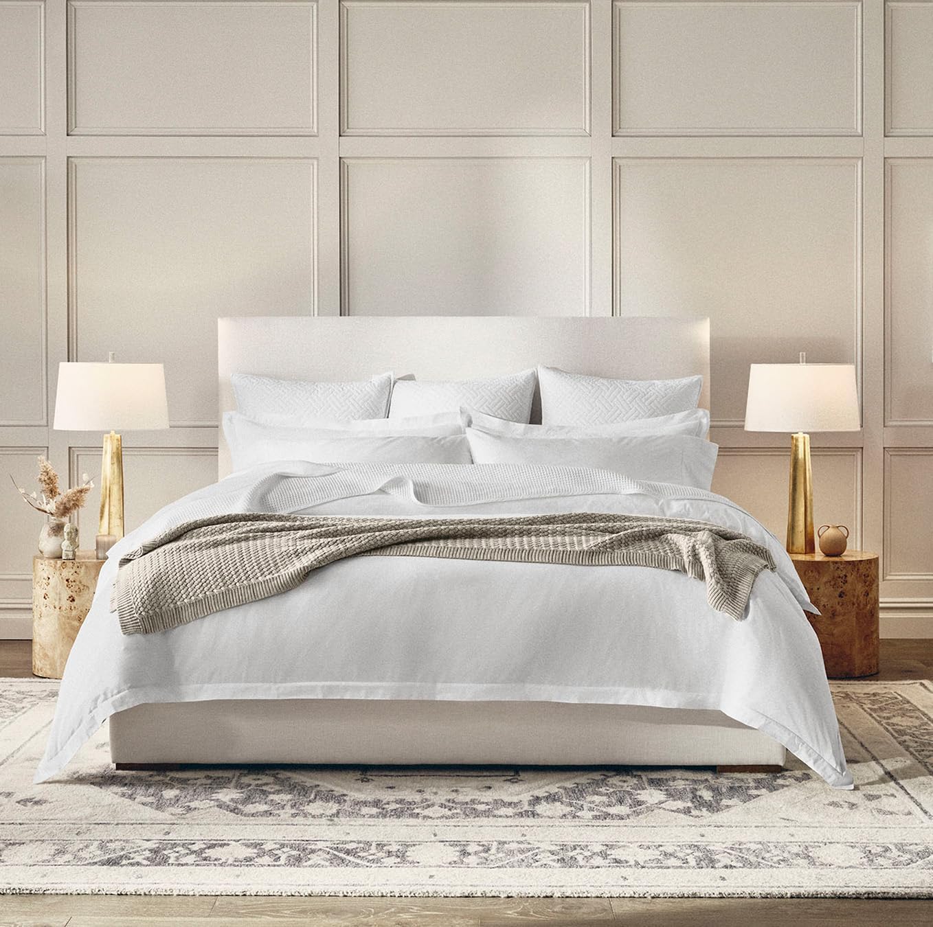 Boll Branch Percale Hemmed Sheet Set - King Size White