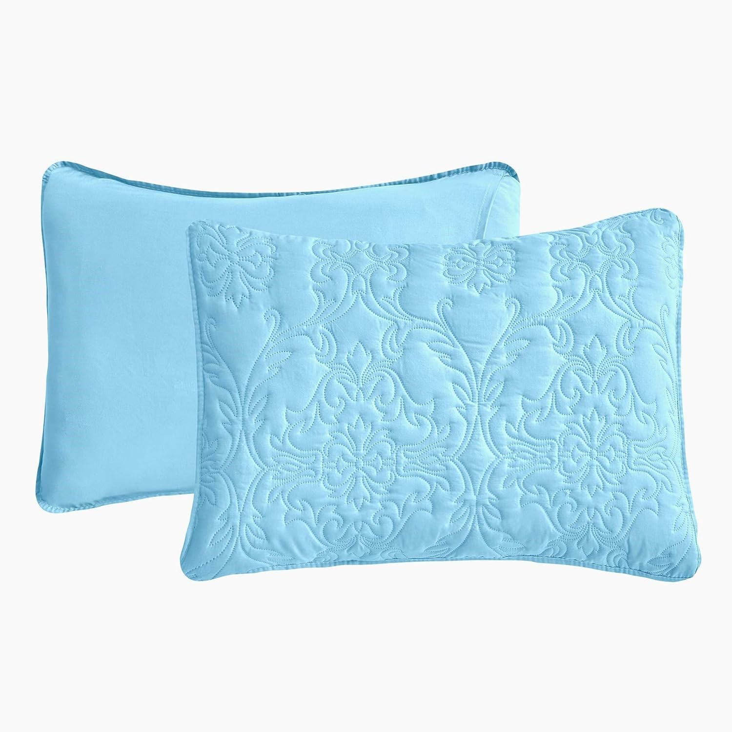 Sophia and William 3 Piece Quilt Set Queen Full Light Blue