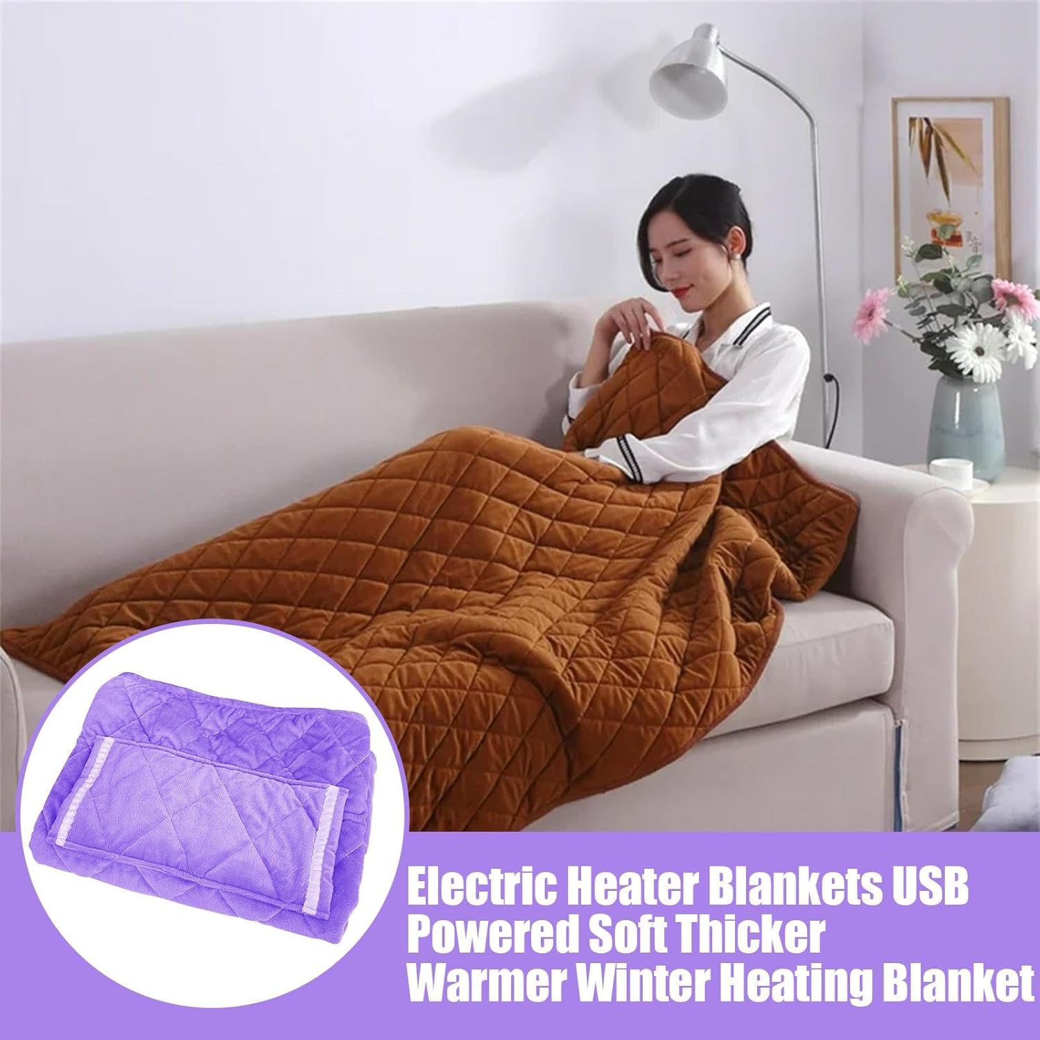 Cordless Heated Blanket for Nap and Travel Comfort