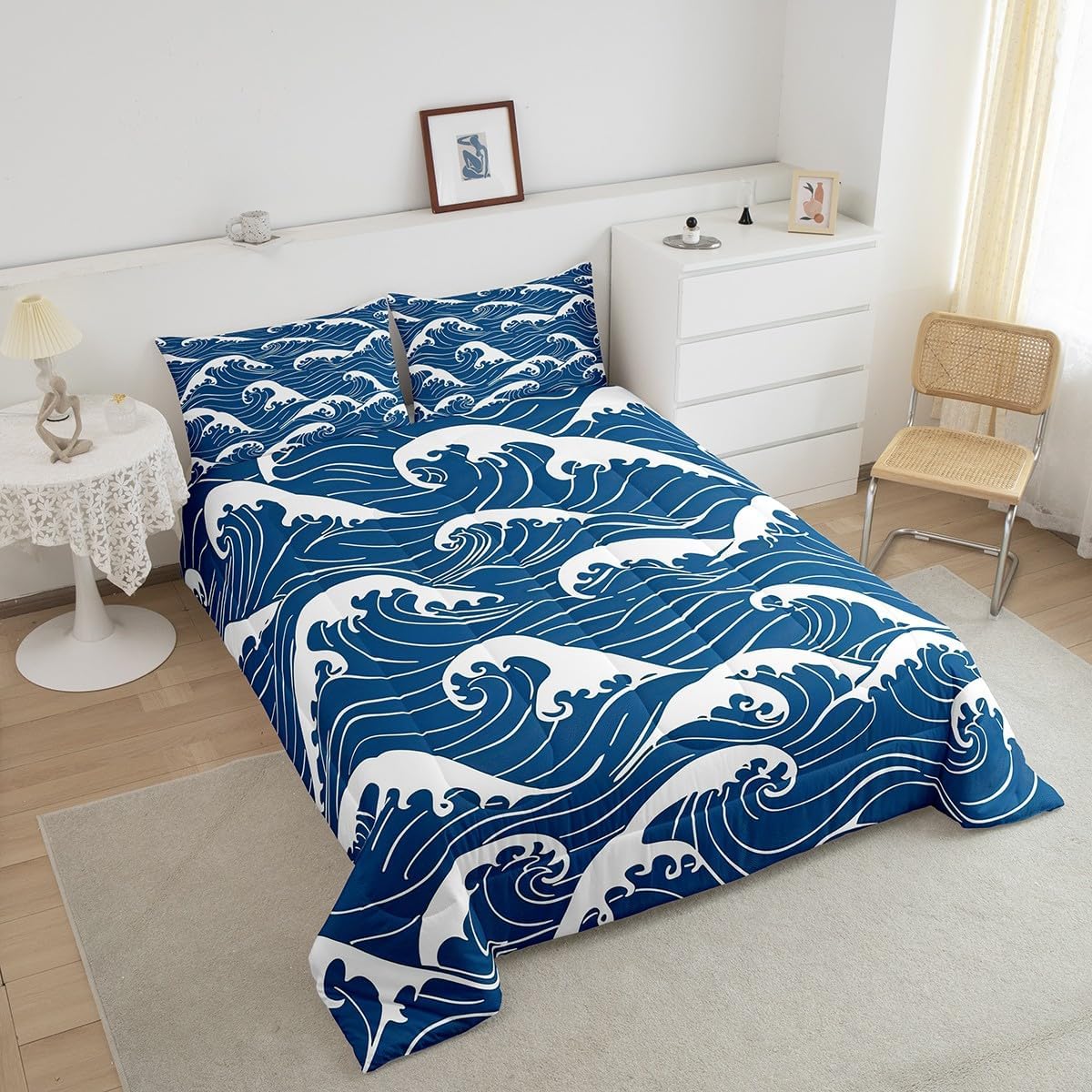 Feelyou Kids Japanese Wave Comforter Set Twin Size