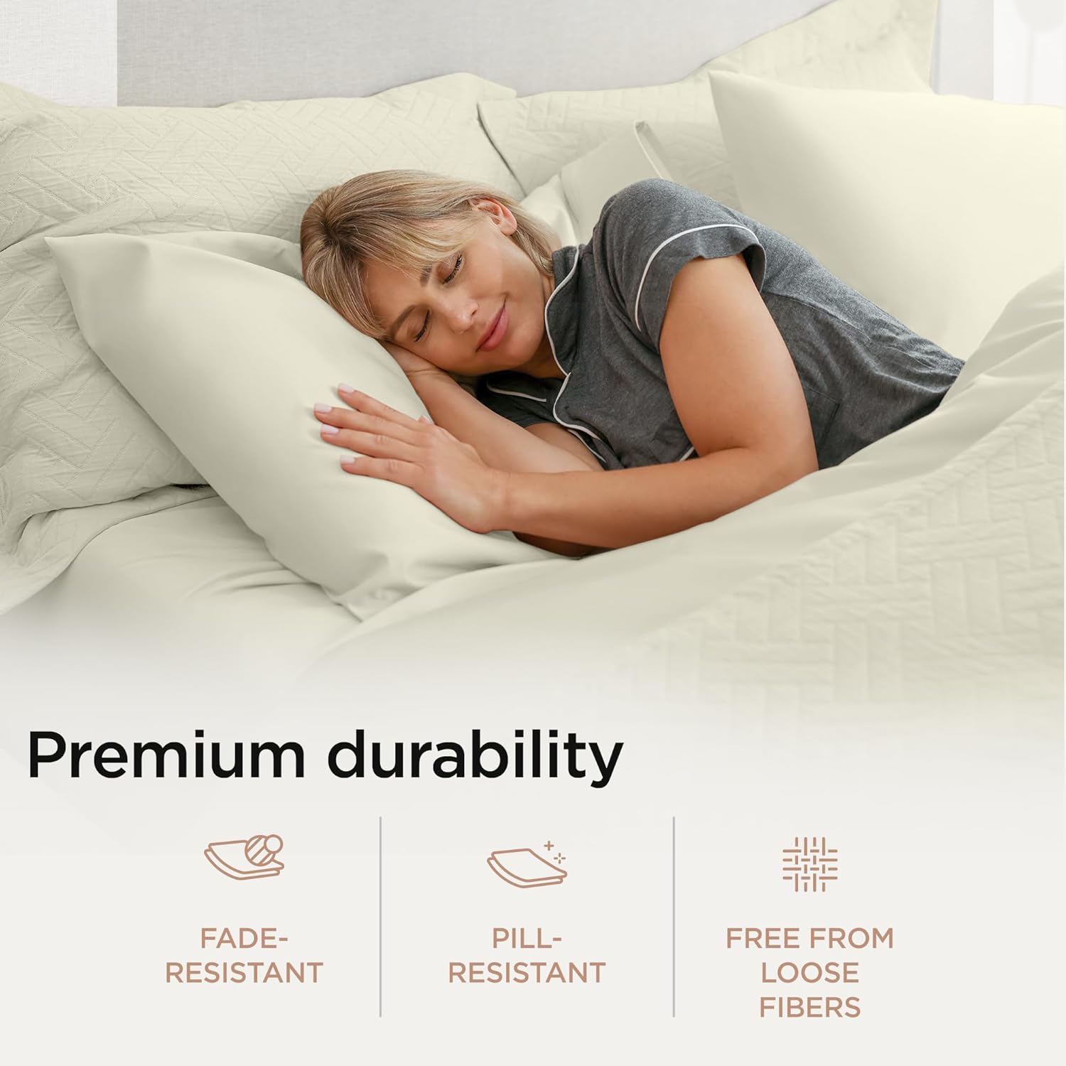 Threadmill 100 Supima Cotton Sheets 1200 Thread Count Cal King Set Ivory