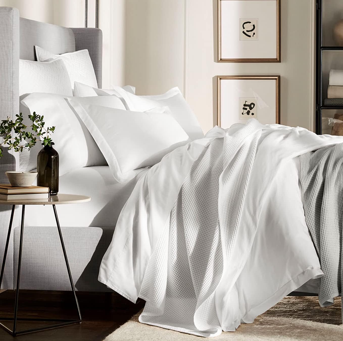 Boll Branch Percale Hemmed Sheet Set - King Size White