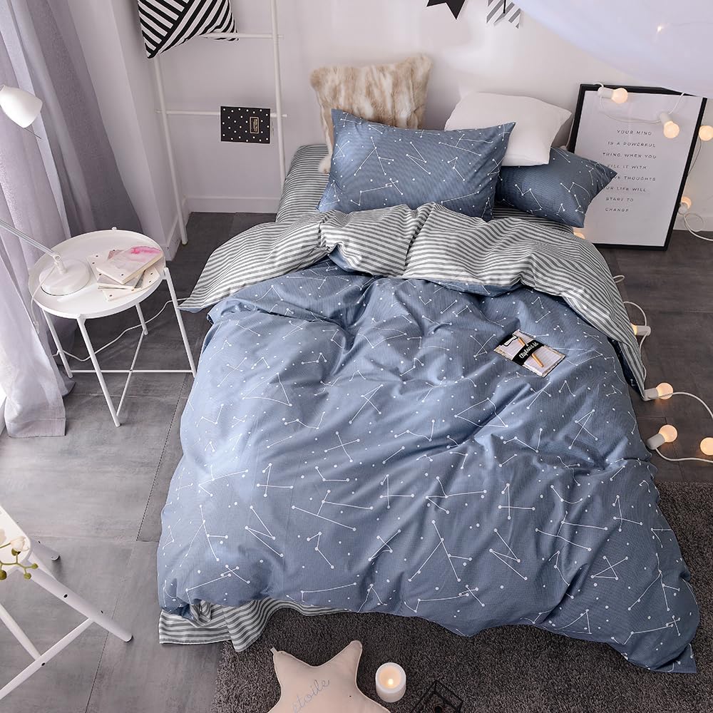 VM VOUGEMARKET Kids Duvet Cover Set Twin Blue 1
