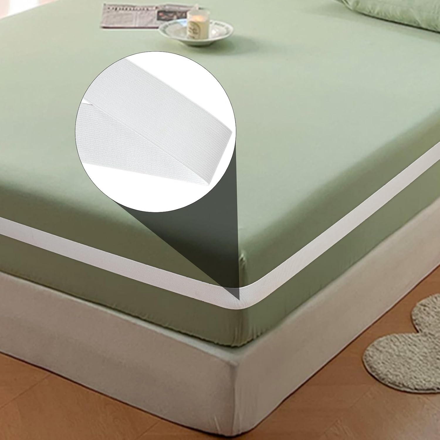 BEITABEI Bed Sheet Holder Straps 2 Inch Wide 26FT Ultra-Stretch
