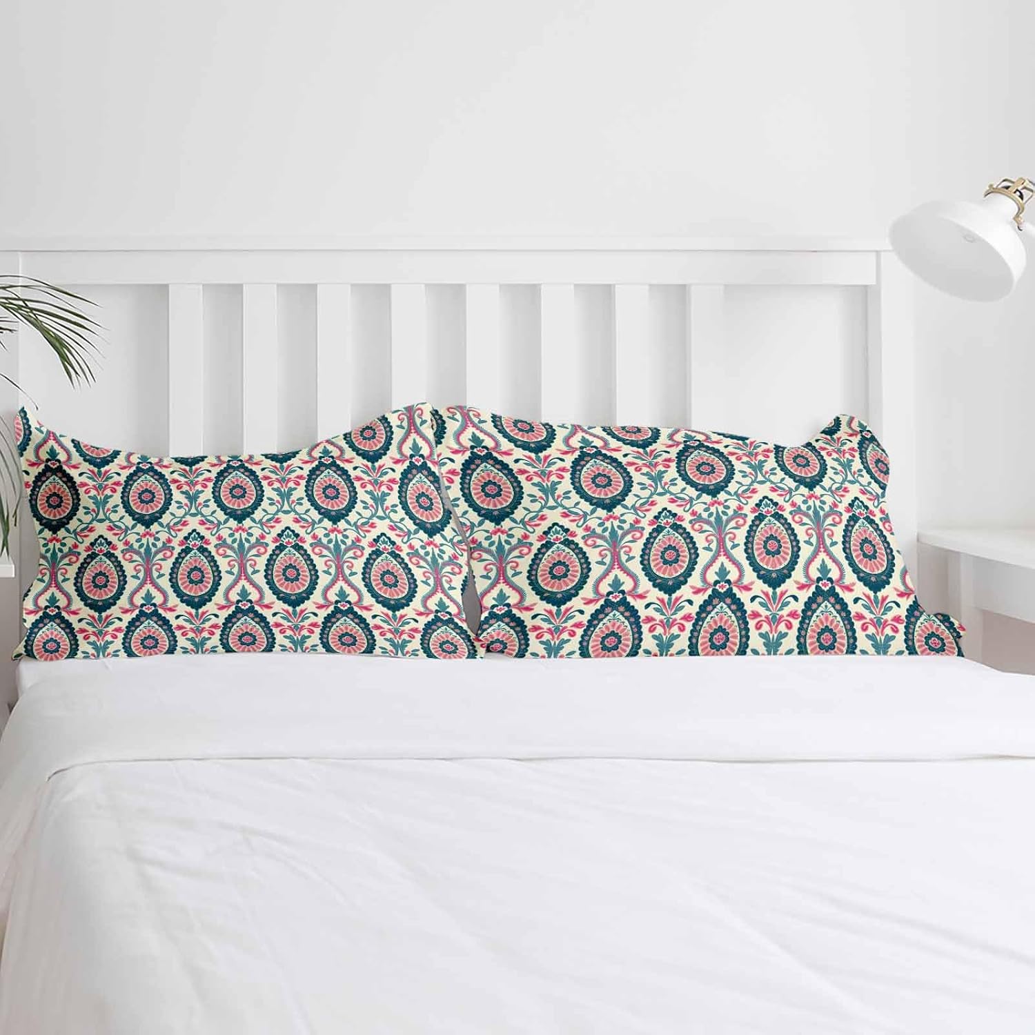 3 Piece Boho Floral Duvet Cover Set with Zipper Closure