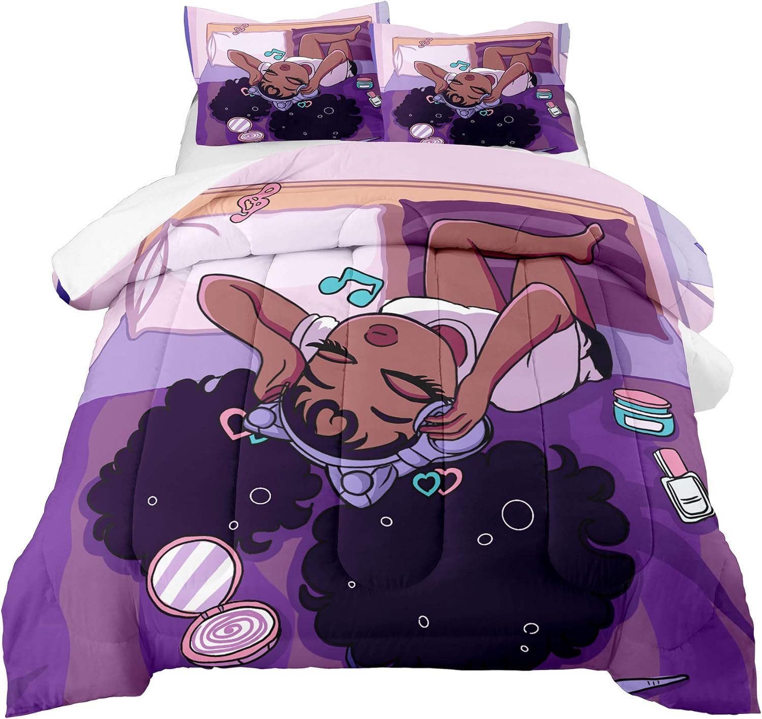 African American Black Girl Comforter Set Twin Size 1