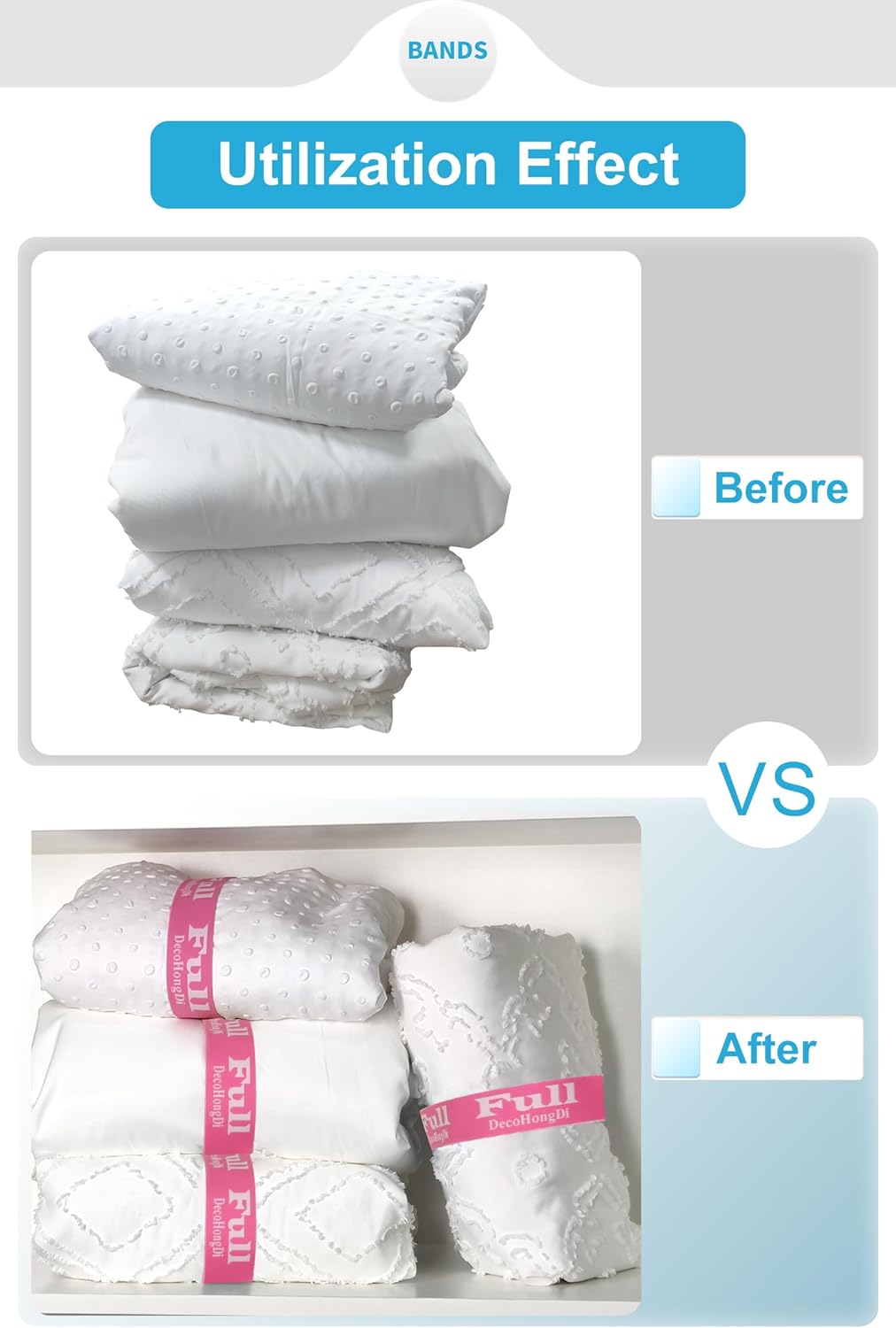 6 Pcs Elastic Bed Sheet Organizer with Labels Pink