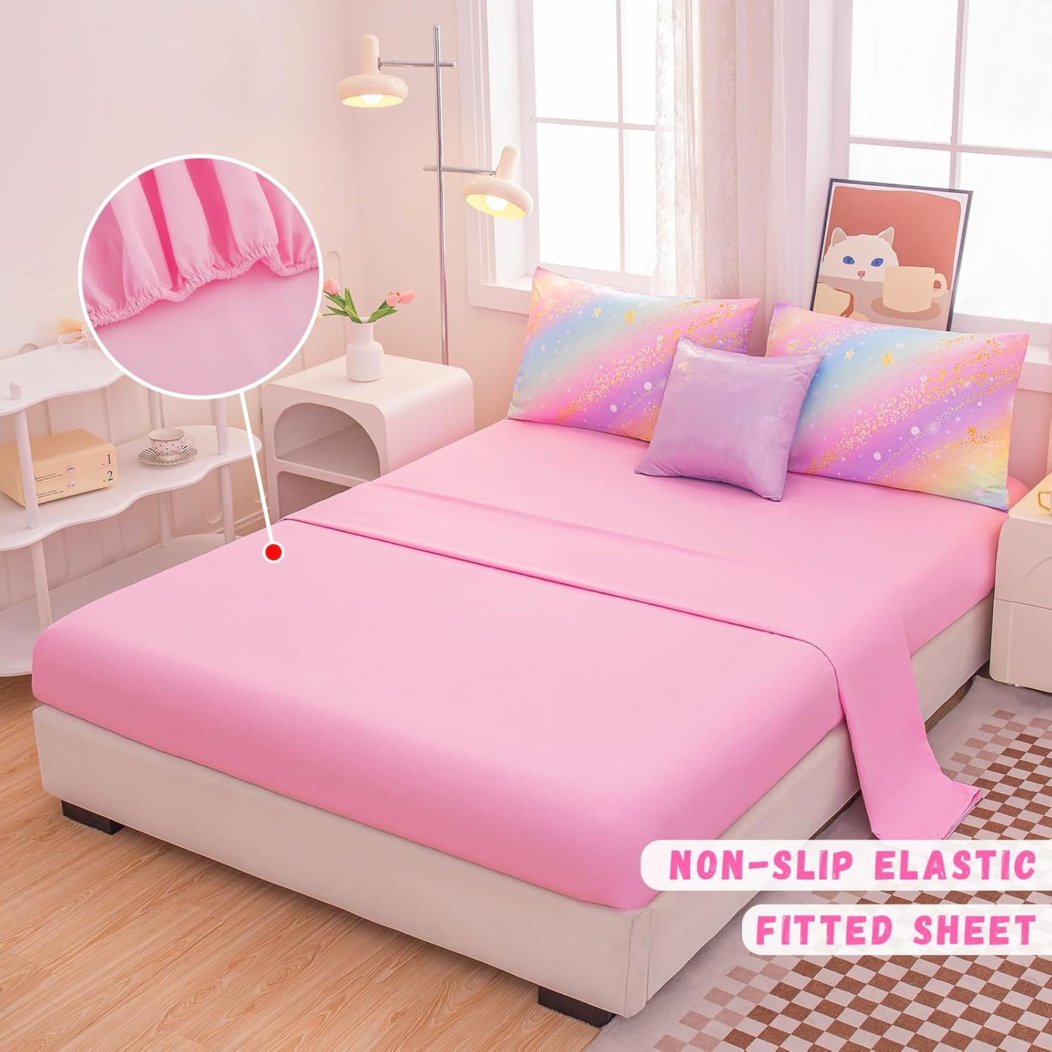 Glitter Galaxy Bedding Set 6 Piece for Girls
