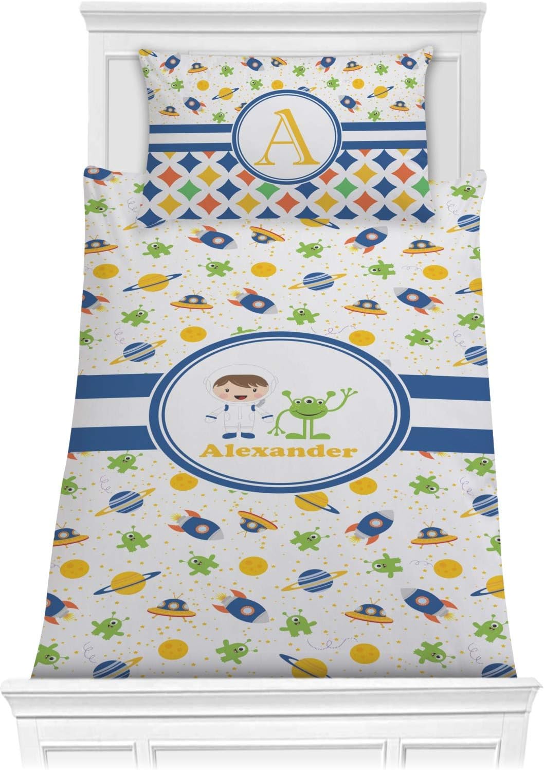 Personalized Boys Space Themed Comforter Set Twin XL 1