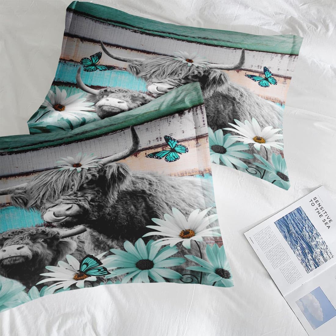 Pamnest Comforter Set King Size with Daisy Pattern