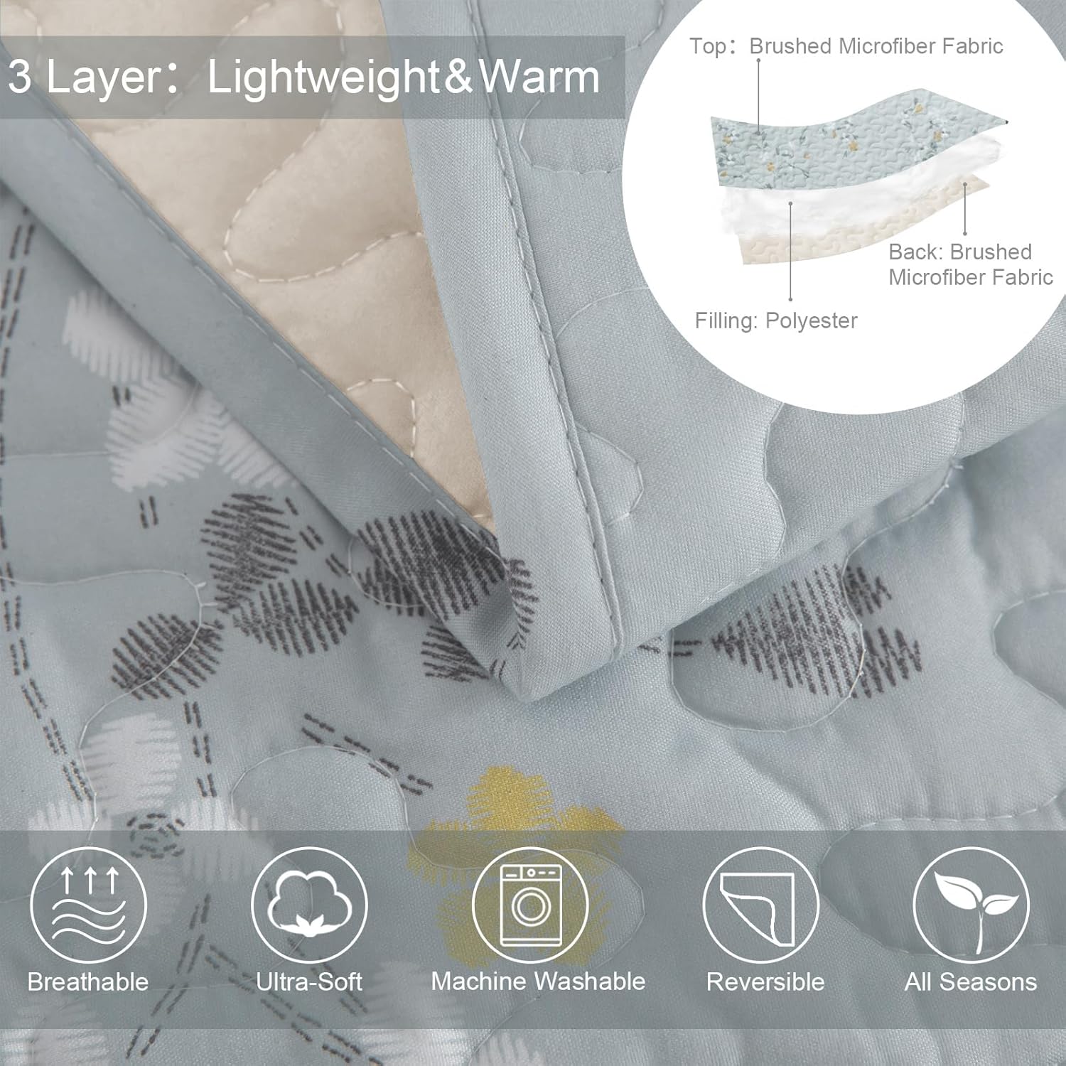 Exclusivo Mezcla Reversible Boho Quilt Set Queen Size