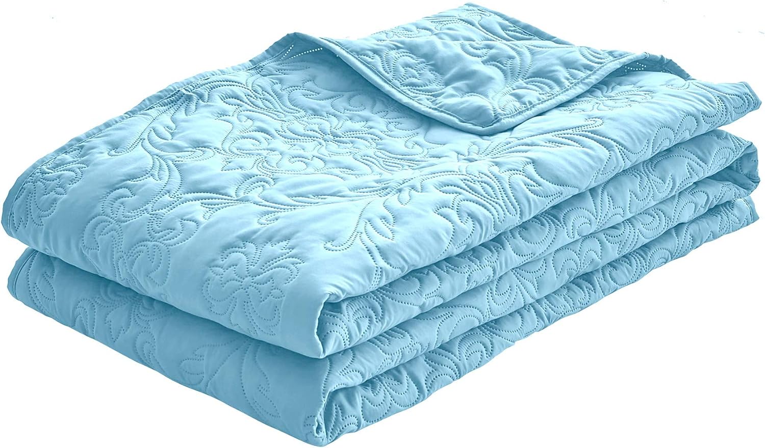 Sophia and William 3 Piece Quilt Set Queen Full Light Blue