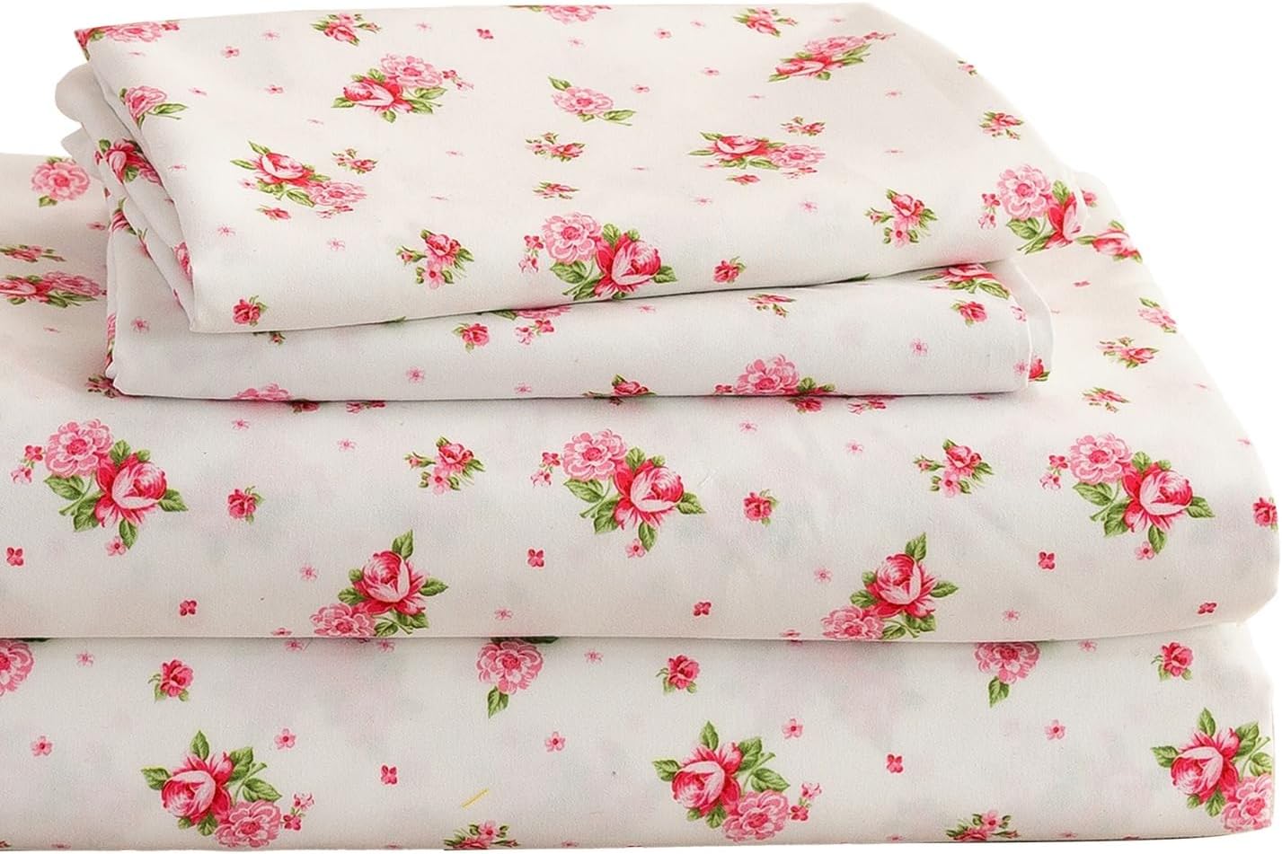 JiaPoem 4-Piece Floral Sheet Set - Cool Ultra Soft Queen Sheets