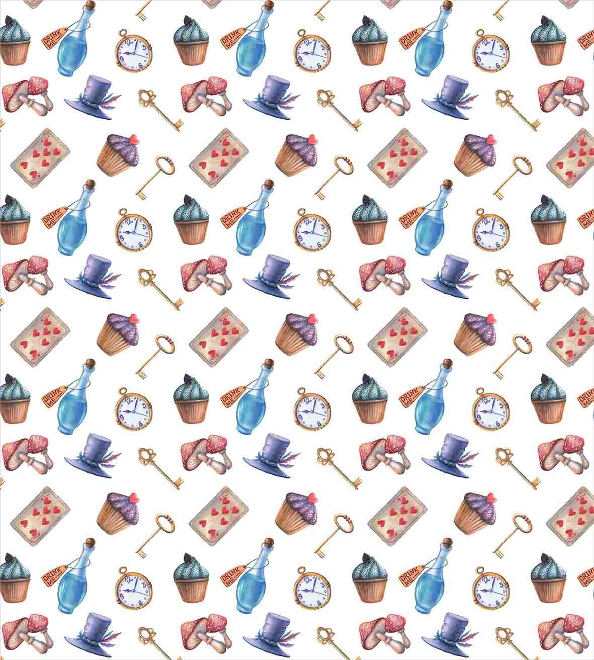 Ambesonne Alice in Wonderland Duvet Cover Set Ceil Blue