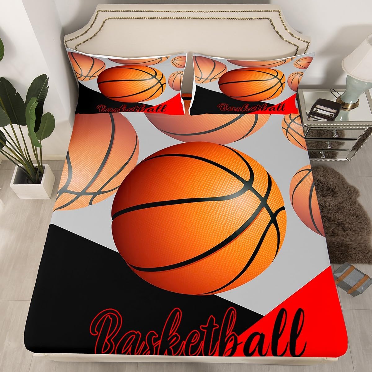 Erosebridal Basketball Fitted Sheet Set