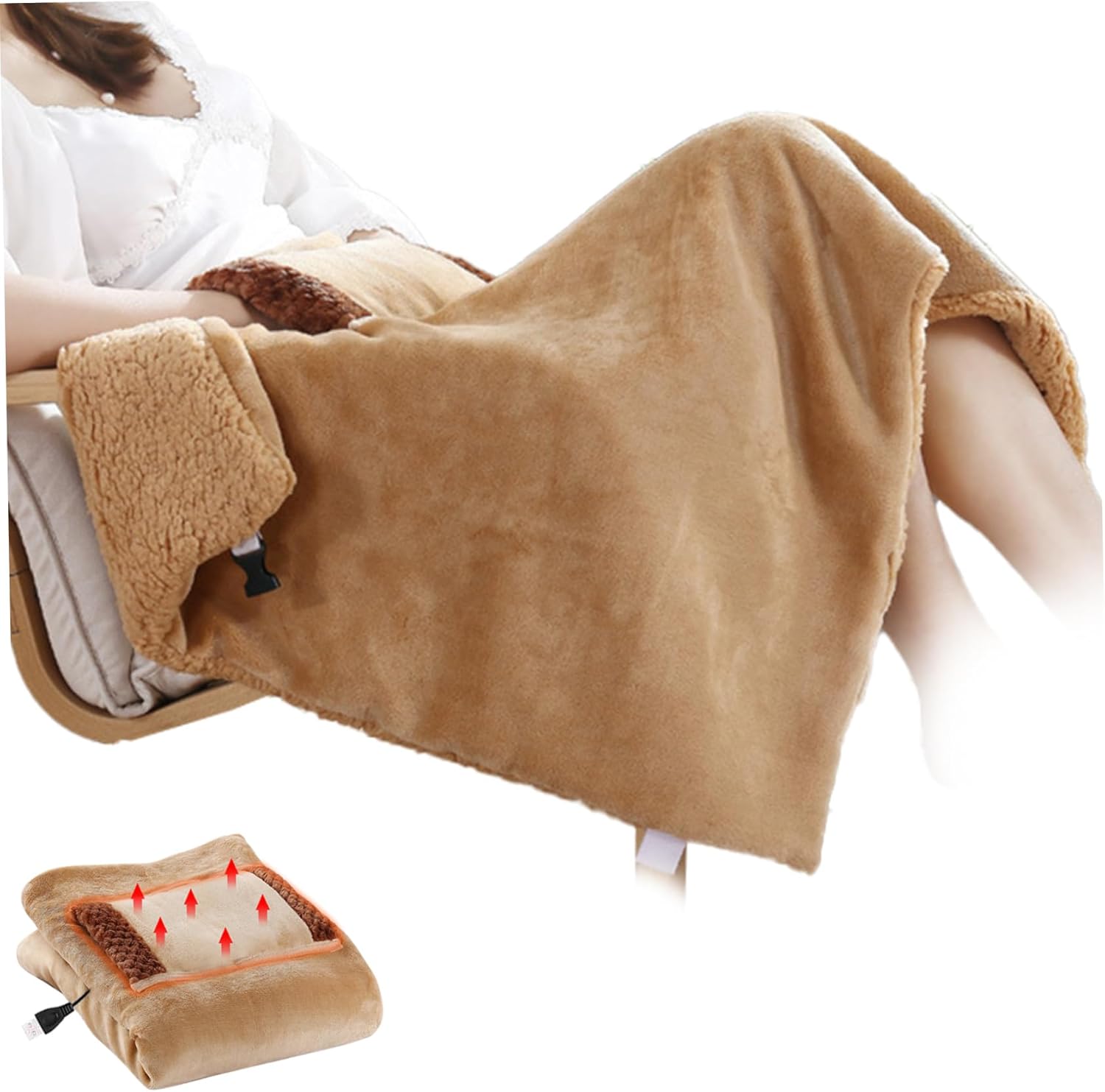 Nuelreva USB Heated Blanket 24x31 Inch Travel Throw