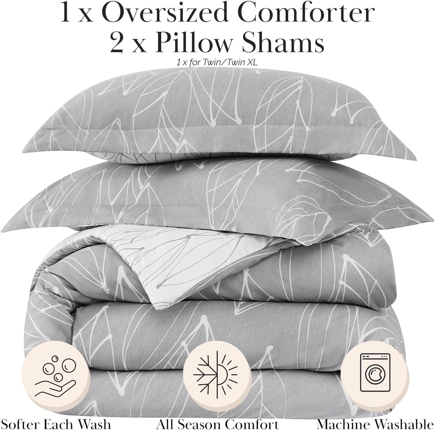 Southshore Fine Living King Down Alternative Comforter Set - Grey