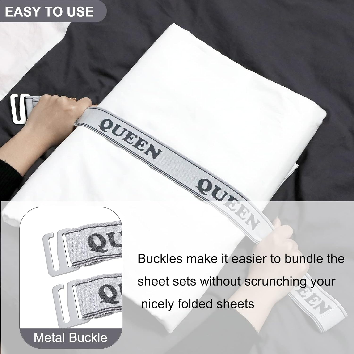 MANWU Sheet Fastener Organizer for Queen Size Beds 2pcs