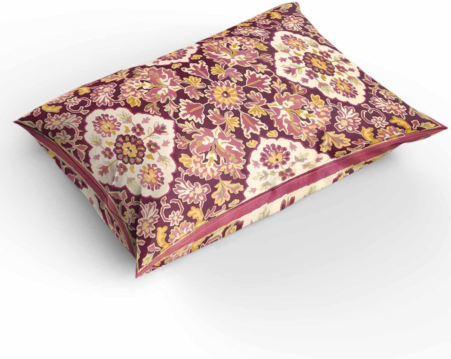 Boanket 3-Piece Queen Bedding Set Red Boho Duvet Cover with Zipper