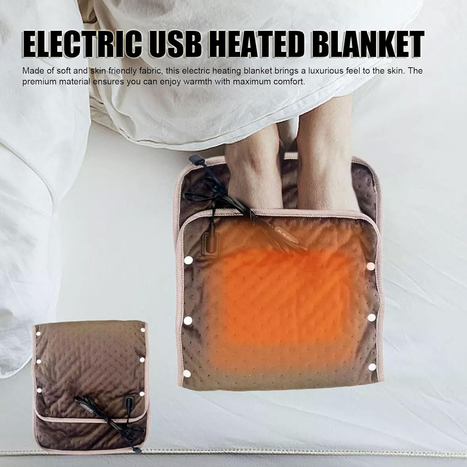 USB Heated Blanket with 3 Temperature Settings 1