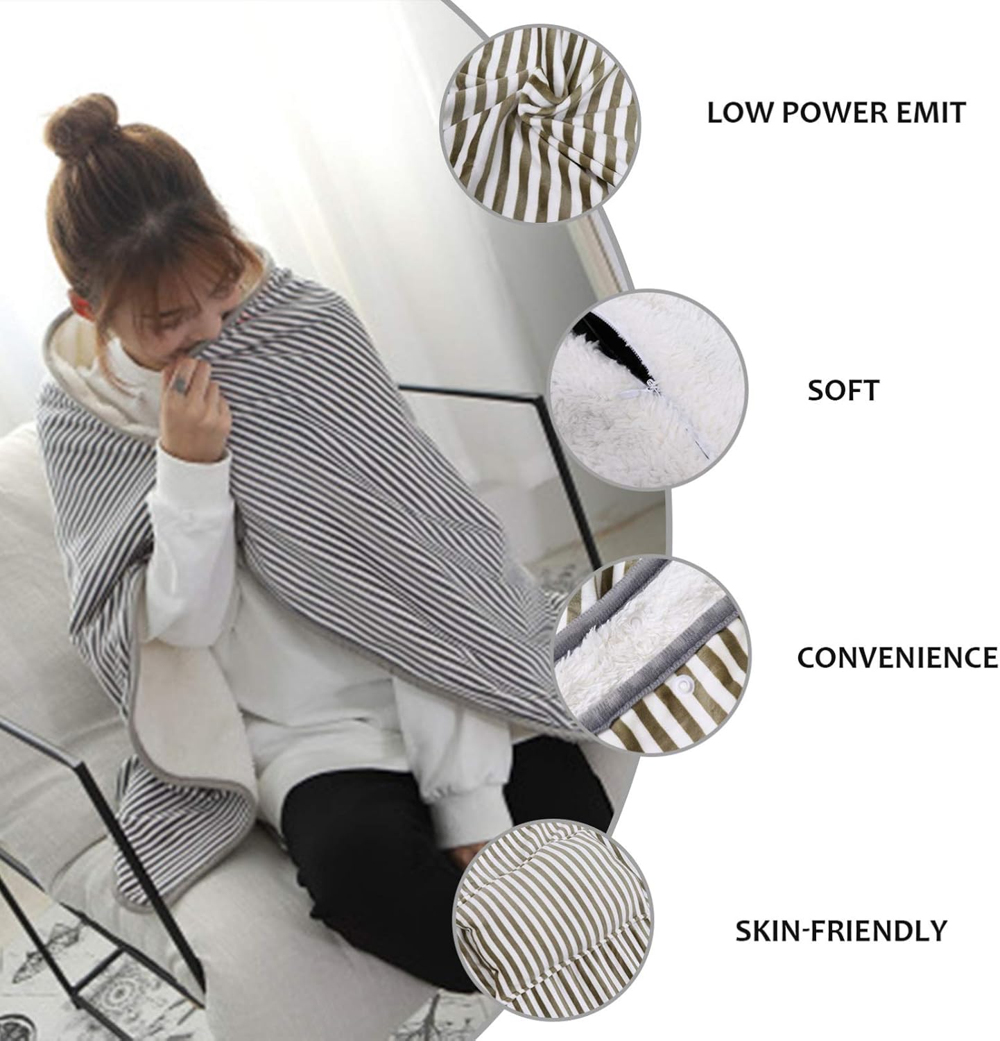 Unomor Electric Heated Blanket with USB Power Supply