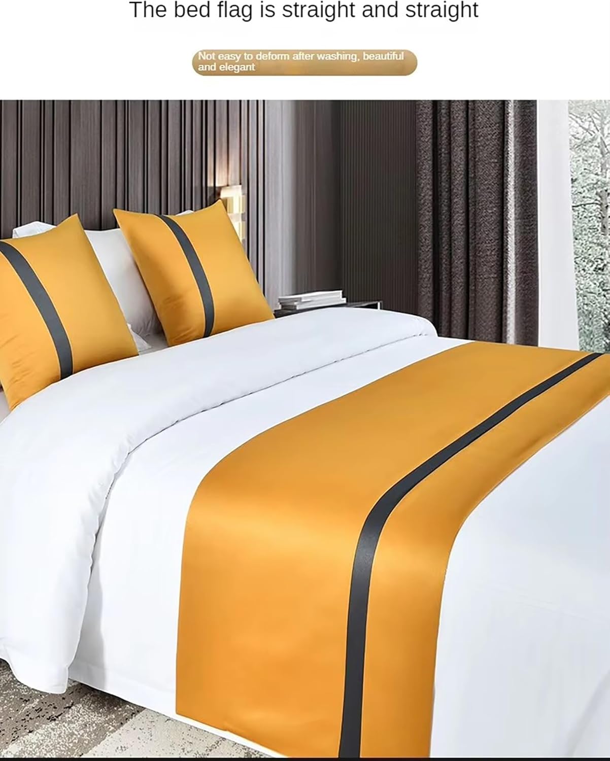 Bed Runner Scarf Gold 50X180cm Luxury Bed Cover