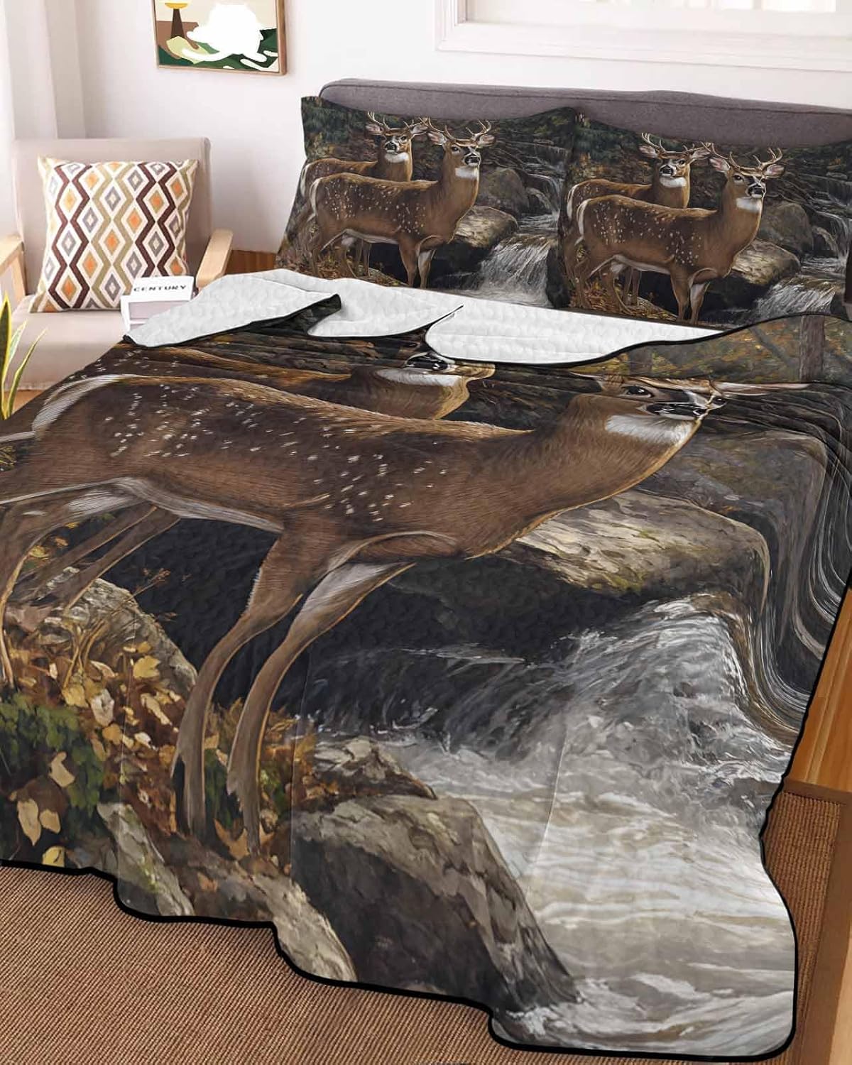 RisQiten Twin XL Quilt Bedding Set with Shams