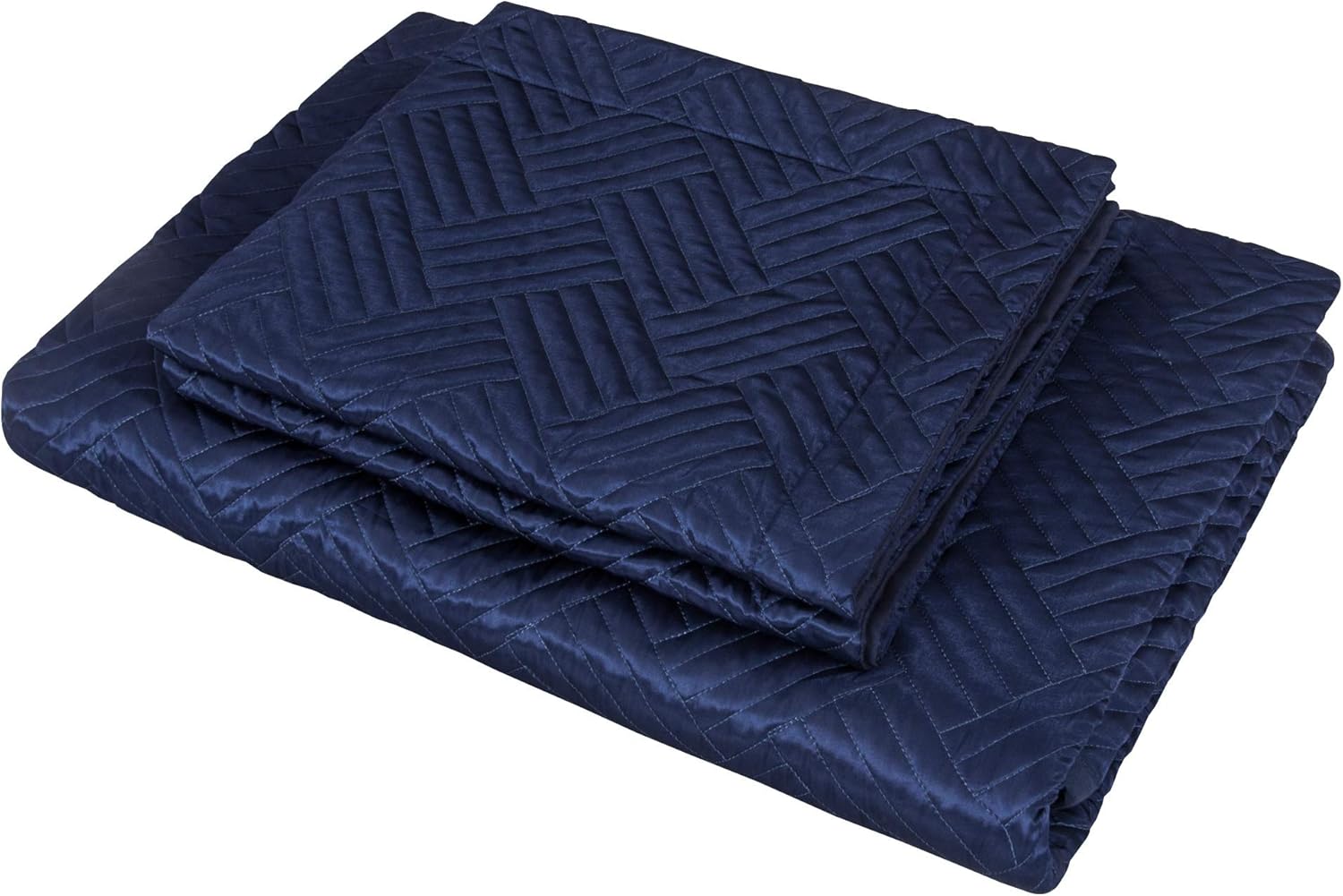 NTBAY Queen Silk Satin Quilt Set with Geometric Pattern