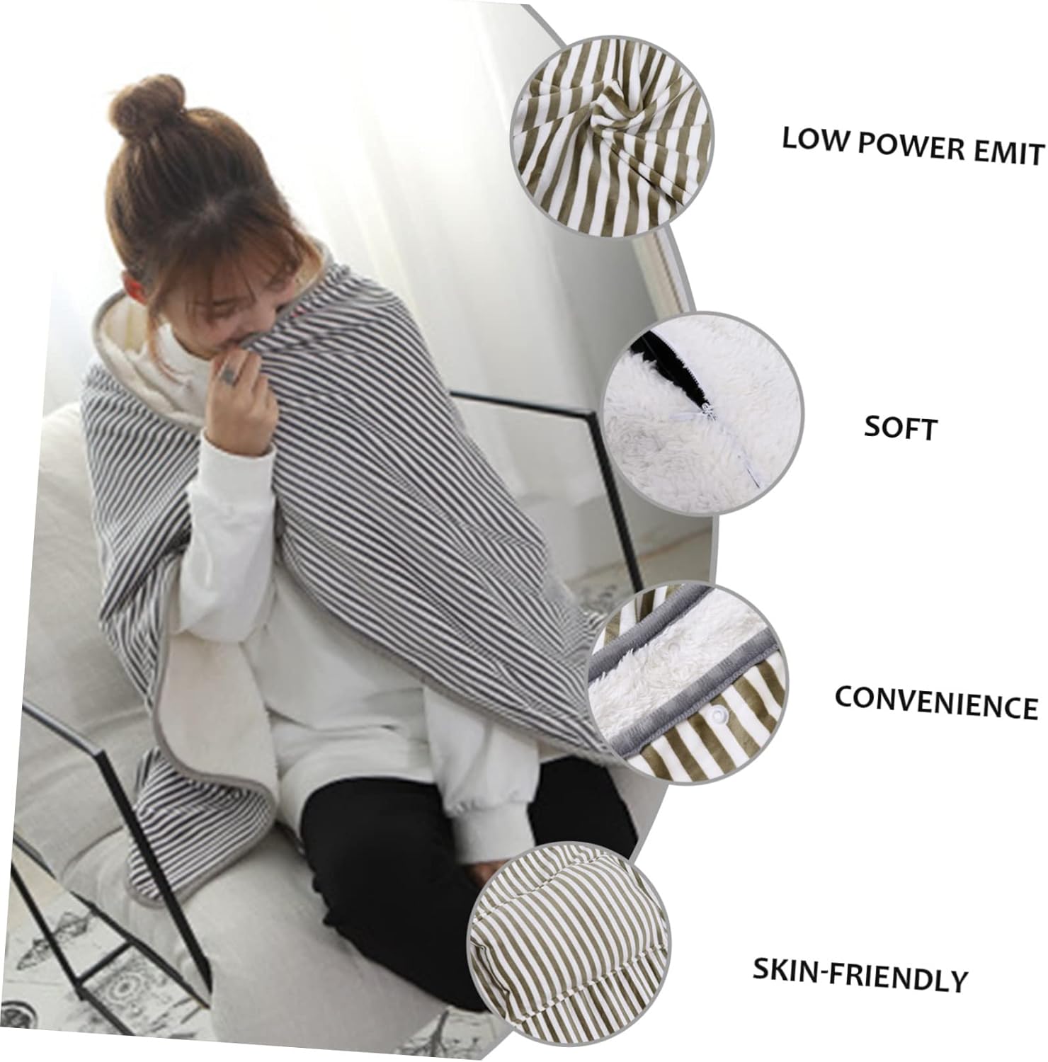 Levemolo Electric Throw Blanket Fast Heating USB Portable