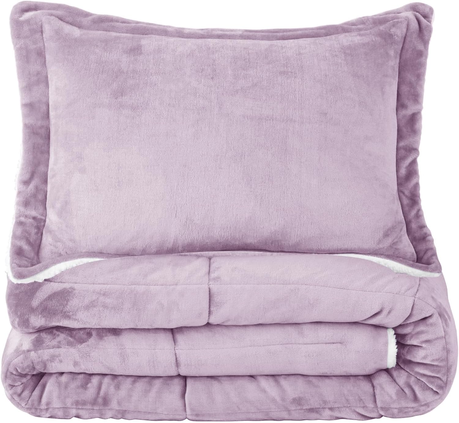 Seward Park Lavender Purple Sherpa Comforter Set Twin XL Size