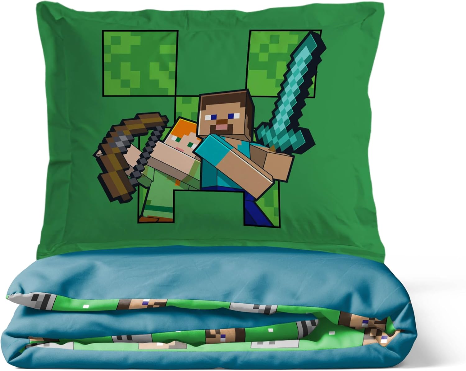 Jay Franco Duvet Cover Set 3 Piece Minecraft Kids Bedding
