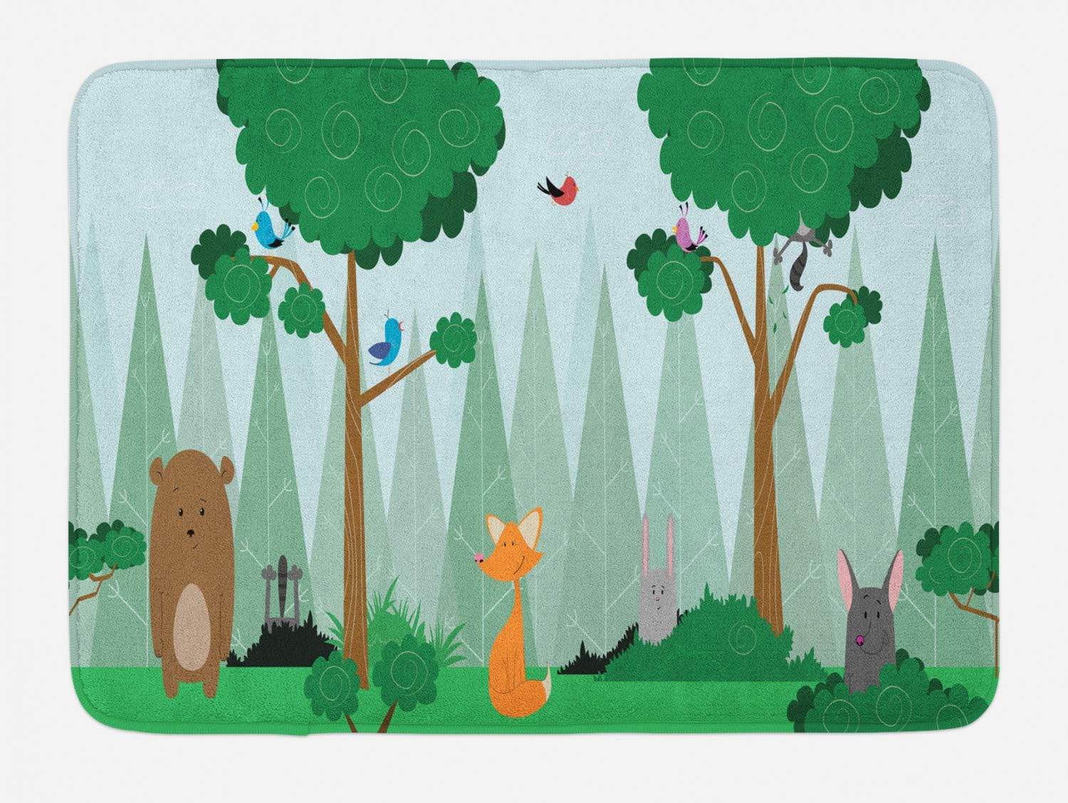 Ambesonne Forest Friends Bath Mat - Plush Non Slip 302 x 20