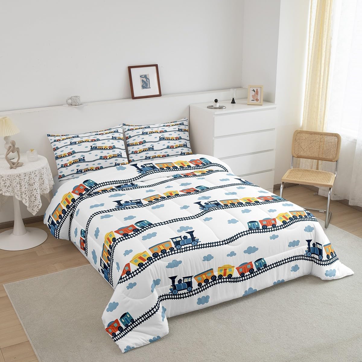 Erosebridal Kids Train Comforter Set Twin