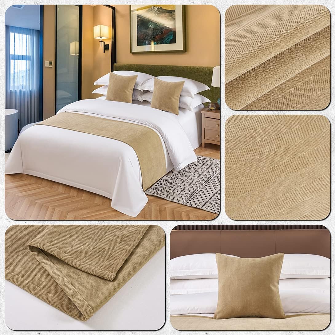 KOMAGOME Solid Bed Scarf Bed Runner 210X48cm
