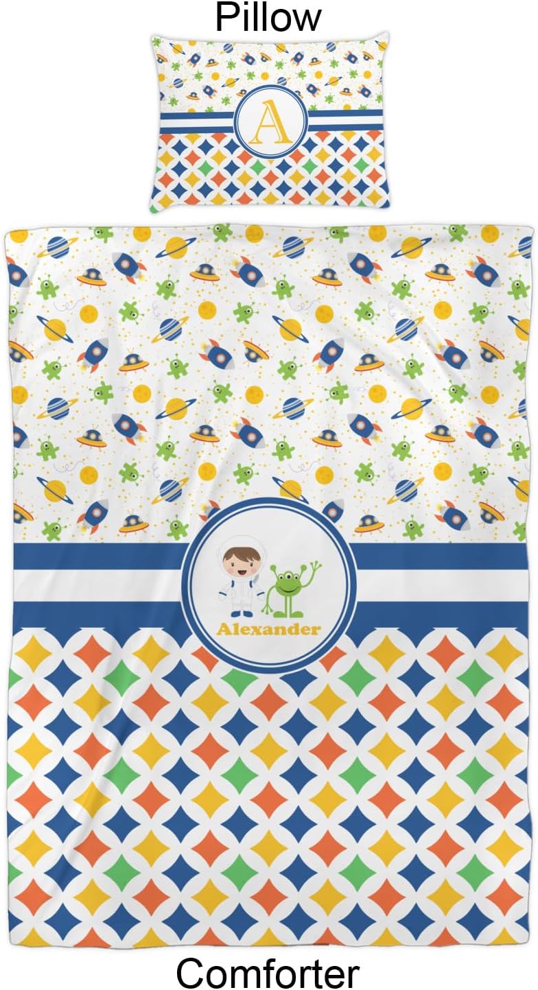 Personalized Boys Space Geometric Comforter Set Twin XL