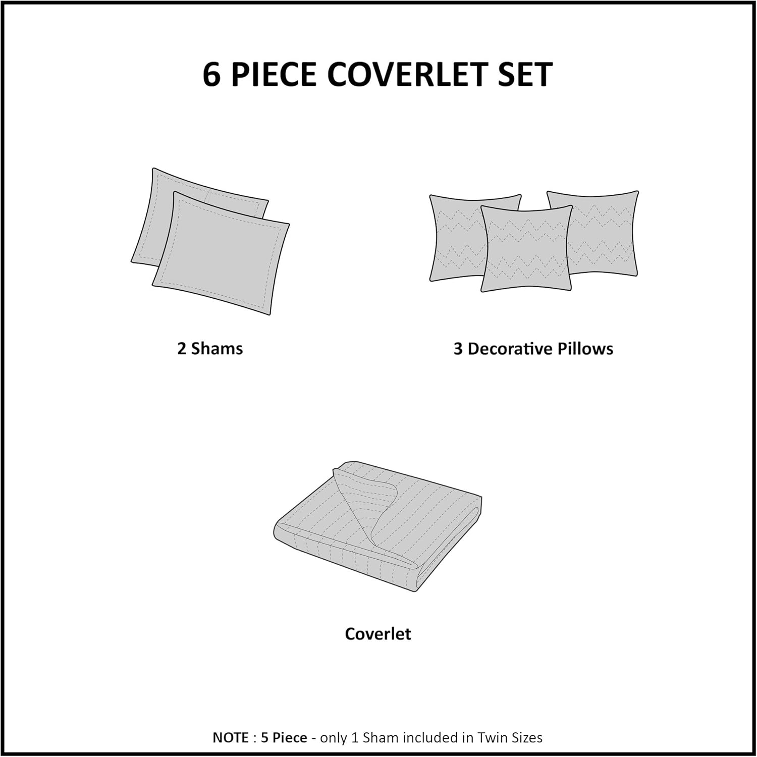 Madison Park Caelie Quilt Leaf Blue 6 Piece Set